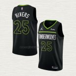 Maglia Austin Rivers NO 25 Minnesota Timberwolves Statement 2022-23 Nero