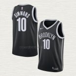 Maglia Ben Simmons NO 10 Brooklyn Nets Icon 2021-22 Nero