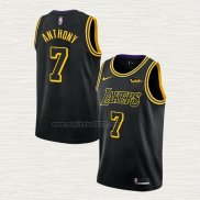 Maglia Carmelo Anthony NO 7 Los Angeles Lakers Citta Nero