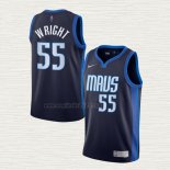 Maglia Delon Wright NO 55 Dallas Mavericks Earned 2020-21 Blu