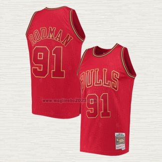Maglia Dennis Rodman NO 91 Chicago Bulls Throwback Chinese New Year 2020 Rosso