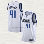 Maglia Dirk Nowitzki NO 41 Dallas Mavericks Icon Bianco