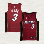 Maglia Dwyane Wade NO 3 Miami Heat Statement 2020-21 Rosso