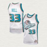 Maglia Grant Hill NO 33 Detroit Pistons Throwback Bianco