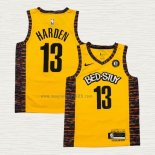 Maglia James Harden NO 13 Brooklyn Nets Citta 2020-21 Giallo