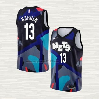 Maglia James Harden NO 13 Brooklyn Nets Citta 2023-24 Nero