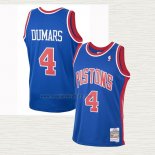 Maglia Joe Dumars NO 4 Detroit Pistons Mitchell & Ness 1988-89 Blu