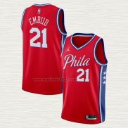 Maglia Joel Embiid NO 21 Philadelphia 76ers Statement 2020-21 Rosso