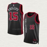 Maglia Julian Phillips NO 15 Chicago Bulls Citta 2023-24 Nero