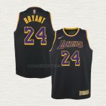 Maglia Kobe Bryant NO 24 Bambino Los Angeles Lakers Earned 2021-22 Nero