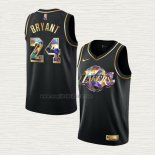 Maglia Kobe Bryant NO 24 Los Angeles Lakers Golden Edition 2021-22 Nero