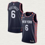 Maglia Kristaps Porzingis NO 6 New York Knicks Citta Edition Blu