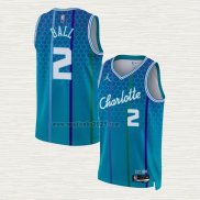 Maglia LaMelo Ball NO 2 Charlotte Hornets Citta 2021-22 Blu
