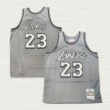 Maglia Lebron James NO 23 Los Angeles Lakers Mitchell & Ness 1996-97 Grigio