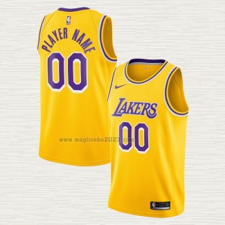 Maglia Los Angeles Lakers Personalizzate Icon 2020-21 Giallo