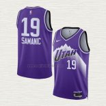 Maglia Luka Samanic NO 19 Utah Jazz Citta 2023-24 Viola