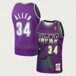 Maglia Ray Allen NO 34 Milwaukee Bucks Mitchell & Ness 1996-97 Viola