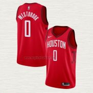 Maglia Russell Westbrook NO 0 Houston Rockets Earned Rosso