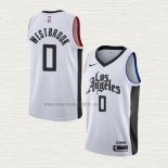 Maglia Russell Westbrook NO 0 Los Angeles Clippers Citta Bianco