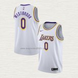 Maglia Russell Westbrook NO 0 Los Angeles Lakers Association 2021 Bianco