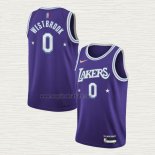 Maglia Russell Westbrook NO 0 Los Angeles Lakers Citta 2021-22 Viola