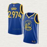 Maglia Stephen Curry Golden State Warriors 2974th 3 Points Blu