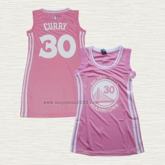 Maglia Stephen Curry NO 30 Donna Golden State Warriors Icon Rosa