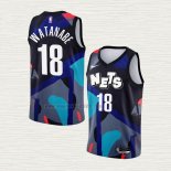 Maglia Yut Watanabe NO 18 Brooklyn Nets Citta 2023-24 Nero