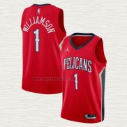 Maglia Zion Williamson NO 1 New Orleans Pelicans Statement 2020-21 Rosso