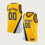 Maglia Bennedict Mathurin NO 00 Indiana Pacers Statement 2022-23 Giallo