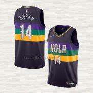Maglia Brandon Ingram NO 14 New Orleans Pelicans Citta 2022-23 Viola