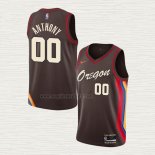 Maglia Carmelo Anthony NO 00 Portland Trail Blazers Citta 2020-21 Marrone