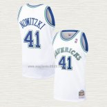 Maglia Dirk Nowitzki NO 41 Dallas Mavericks Mitchell & Ness 1998-99 Bianco