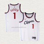 Maglia James Harden NO 1 Los Angeles Clippers Association 2024-25 Bianco