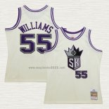 Maglia Jason Williams NO 55 Sacramento Kings Mitchell & Ness Chainstitch Crema