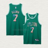 Maglia Jaylen Brown NO 7 Boston Celtics Bandiera Edition 75th Verde