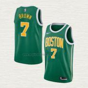 Maglia Jaylen Brown NO 7 Boston Celtics Earned 2018-19 Verde
