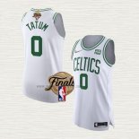 Maglia Jayson Tatum NO 0 Boston Celtics Association Autentico 2022 NBA Finals Bianco