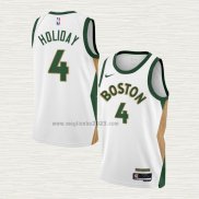 Maglia Jrue Holiday NO 4 Boston Celtics Citta 2023-24 Bianco