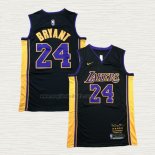 Maglia Kobe Bryant NO 24 Los Angeles Lakers Retirement 2017-2018 Nero