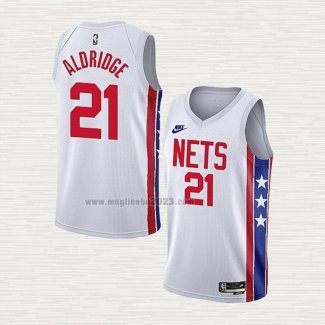 Maglia LaMarcus Aldridge NO 21 Brooklyn Nets Classic 2022-23 Bianco