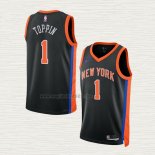 Maglia Obi Toppin NO 1 New York Knicks Citta 2022-23 Nero