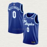 Maglia Russell Westbrook NO 0 Los Angeles Lakers Hardwood Classic 2021-2022 Blu
