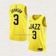 Maglia Stanley Johnson NO 3 Utah Jazz Icon 2022-23 Giallo