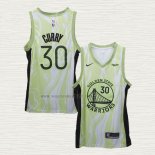 Maglia Stephen Curry NO 30 Golden State Warriors Fashion Royalty Verde