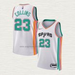 Maglia Zach Collins NO 23 San Antonio Spurs Citta 2021-22 Bianco