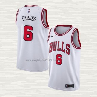Maglia Alex Caruso NO 6 Chicago Bulls Association 2021 Bianco
