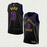Maglia Anthony Davis NO 3 Los Angeles Lakers Citta 2023-24 Nero