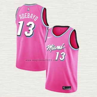 Maglia Bam Adebayo NO 13 Miami Heat Earned 2018-19 Rosa