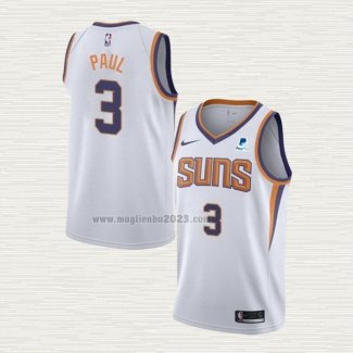 Maglia Chris Paul NO 3 Phoenix Suns Association 2021 Bianco